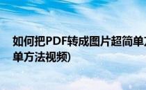 如何把PDF转成图片超简单方法(如何把pdf转成图片?超简单方法视频)