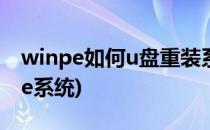 winpe如何u盘重装系统win7(u盘安装winpe系统)