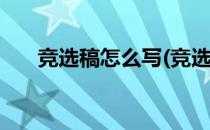 竞选稿怎么写(竞选稿怎么写400个字)