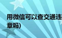 用微信可以查交通违章了(微信可以查交通违章吗)