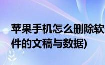 苹果手机怎么删除软件(苹果手机怎么删除软件的文稿与数据)