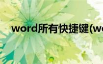 word所有快捷键(word所有快捷键查看)