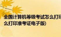 全国计算机等级考试怎么打印准考证(全国计算机等级考试怎么打印准考证电子版)