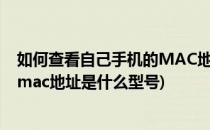 如何查看自己手机的MAC地址是什么(如何查看自己手机的mac地址是什么型号)