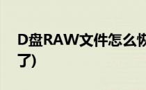 D盘RAW文件怎么恢复(d盘变成了raw格式了)