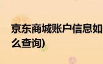 京东商城账户信息如何查看(京东商城帐号怎么查询)