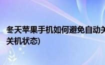 冬天苹果手机如何避免自动关机(冬天苹果手机如何避免自动关机状态)