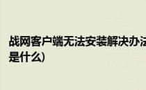 战网客户端无法安装解决办法(战网客户端无法安装解决办法是什么)