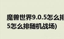 魔兽世界9.0.5怎么排随机战场(魔兽世界9.0.5怎么排随机战场)