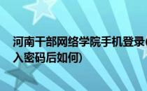 河南干部网络学院手机登录(河南干部网络学院手机登录,输入密码后如何)