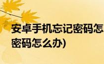 安卓手机忘记密码怎么办(安卓手机忘了解锁密码怎么办)