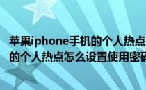 苹果iphone手机的个人热点怎么设置使用(苹果iphone手机的个人热点怎么设置使用密码)