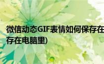 微信动态GIF表情如何保存在电脑里(微信动态gif表情如何保存在电脑里)