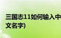 三国志11如何输入中文(三国志11如何输入中文名字)