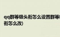 qq群等级头衔怎么设置群等级头衔名字怎么改(QQ群等级头衔怎么改)