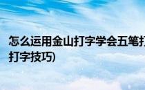 怎么运用金山打字学会五笔打字(怎么运用金山打字学会五笔打字技巧)