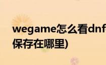 wegame怎么看dnf截图(dnfwegame截图保存在哪里)