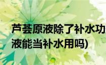 芦荟原液除了补水功效别的你知道吗(芦荟原液能当补水用吗)