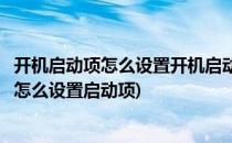 开机启动项怎么设置开机启动项在哪里设置(电脑开机启动项怎么设置启动项)