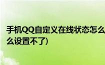 手机QQ自定义在线状态怎么设置(手机qq自定义在线状态怎么设置不了)