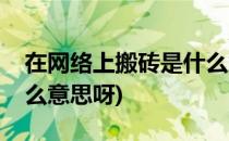 在网络上搬砖是什么意思(在网络上搬砖是什么意思呀)