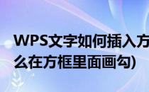 WPS文字如何插入方框里面画勾符号(wps怎么在方框里面画勾)