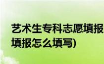 艺术生专科志愿填报怎么填(艺术生专科志愿填报怎么填写)