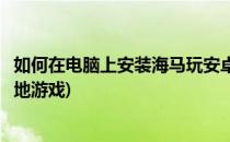 如何在电脑上安装海马玩安卓模拟器(海马模拟器怎么安装本地游戏)