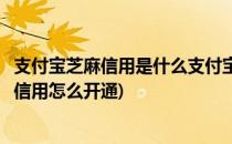 支付宝芝麻信用是什么支付宝芝麻信用如何开启(支付宝芝麻信用怎么开通)