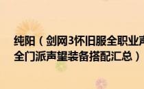 纯阳（剑网3怀旧服全职业声望装备选择 剑网3缘起怀旧服全门派声望装备搭配汇总）