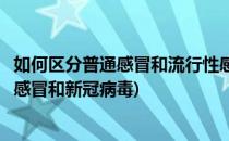 如何区分普通感冒和流行性感冒(如何区分普通感冒和流行性感冒和新冠病毒)