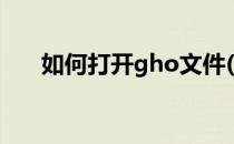 如何打开gho文件(直接打开gho文件)