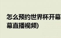 怎么预约世界杯开幕直播(怎么预约世界杯开幕直播视频)