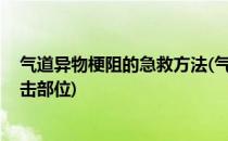 气道异物梗阻的急救方法(气道异物梗阻的急救方法 腹部冲击部位)