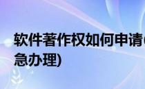 软件著作权如何申请(软件著作权如何申请 加急办理)