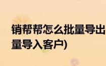 销帮帮怎么批量导出客户信息(销帮帮怎么批量导入客户)