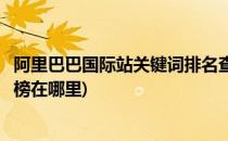 阿里巴巴国际站关键词排名查询(阿里巴巴国际站关键词排行榜在哪里)