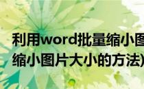 利用word批量缩小图片大小(利用word,批量缩小图片大小的方法)