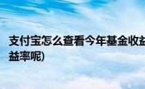 支付宝怎么查看今年基金收益率(支付宝怎么查看今年基金收益率呢)