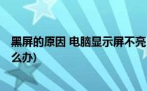 黑屏的原因 电脑显示屏不亮(黑屏的原因 电脑显示屏不亮怎么办)