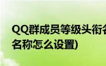 QQ群成员等级头衔名称(qq群成员等级头衔名称怎么设置)