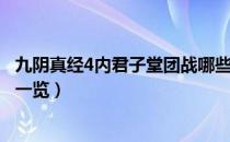 九阴真经4内君子堂团战哪些技能好用（4内君子堂团战玩法一览）