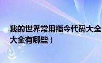 我的世界常用指令代码大全2022（MC2022常用指令代码大全有哪些）