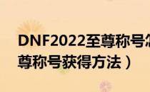 DNF2022至尊称号怎么获得（DNF2022至尊称号获得方法）