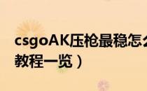 csgoAK压枪最稳怎么压（csgoAK压枪最稳教程一览）