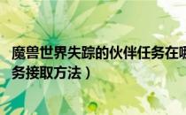 魔兽世界失踪的伙伴任务在哪接（wow怀旧服失踪的伙伴任务接取方法）