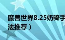 魔兽世界8.25奶骑手法怎么打（8.25奶骑手法推荐）