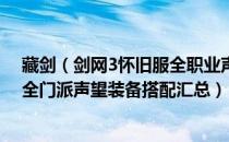 藏剑（剑网3怀旧服全职业声望装备选择 剑网3缘起怀旧服全门派声望装备搭配汇总）