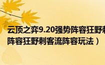 云顶之弈9.20强势阵容狂野刺客流搭配（云顶之弈9.20强势阵容狂野刺客流阵容玩法）