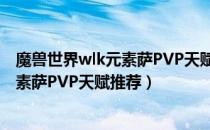 魔兽世界wlk元素萨PVP天赋怎么点（wow80wlk怀旧服元素萨PVP天赋推荐）